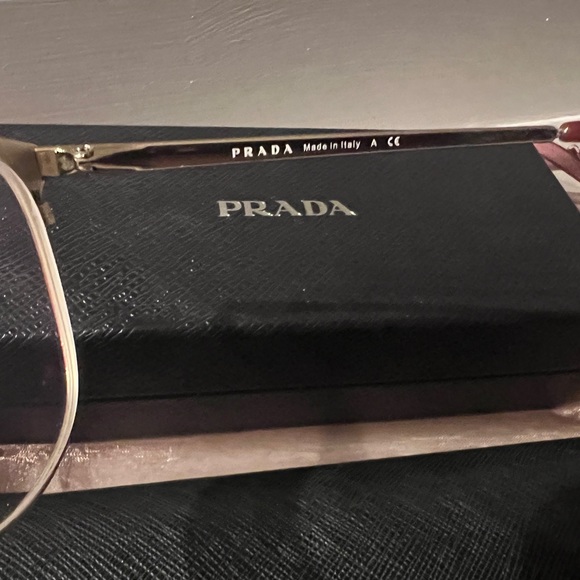 PRADA BURGUNDY METAL CLEAR GLASSES - Picture 4 of 6